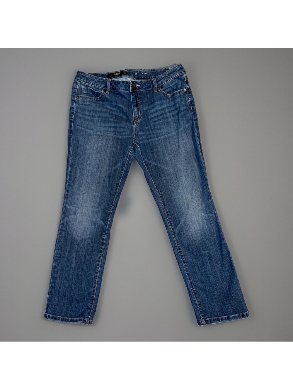 Simply Vera Vera Wang Women's Mid Rise Slim Capri Jeans Stretch Blue Size 10